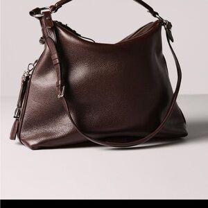 Ralph Lauren Purple Label Dark Brown Deer Leather Shoulder Bag